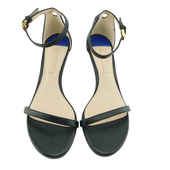 STUART WEITZMAN Black Leather Strap Pump Ankle Sandal Heel Sandals 6 - Picture 3 of 8